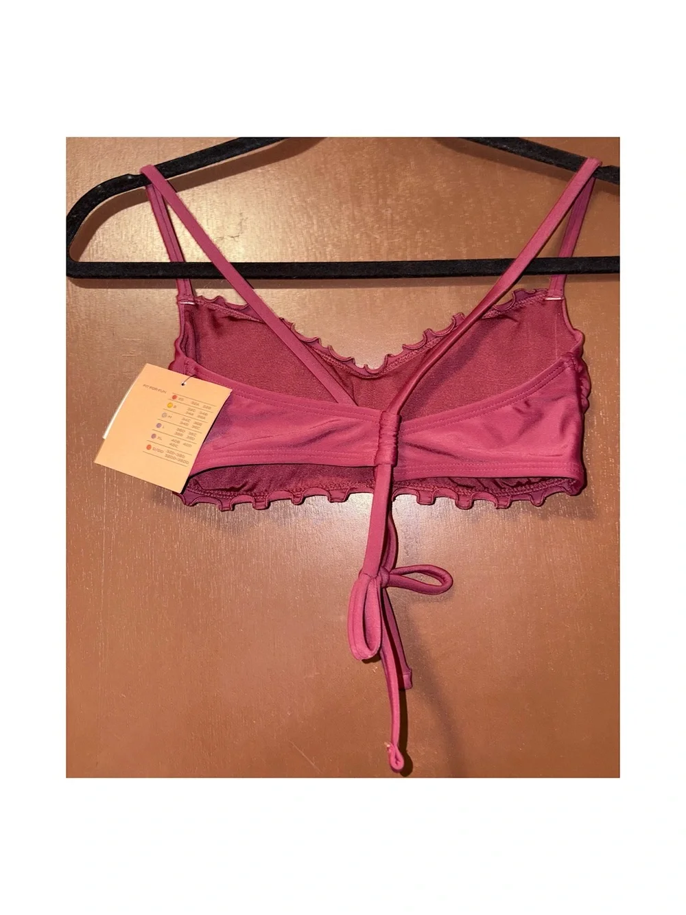 Shade & Shore - (2) Ruffle Bikini Tops (Burgundy and Light Blue - Small)